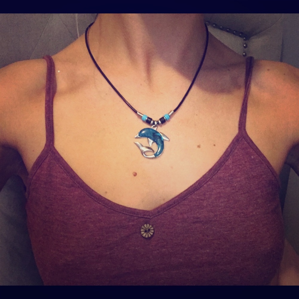 Gemstone Dolphin Necklace